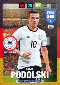 2017 FIFA 365 NATIONAL TEAM 	Lukas Podolski #305
