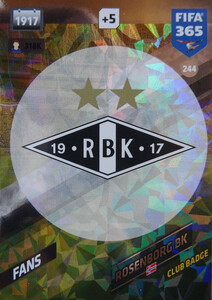 FIFA 365 2018 NORDIC LOGO CLUB BADGE Rosenborg BK #244