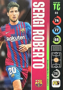 Top Class 2022 FC Barcelona TEAM MATE Sergi Roberto #83