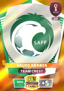 FIFA World Cup Qatar 2022 FANS Team Crest Saudi Arabia #221 
