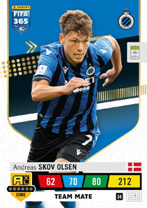 2023 FIFA 365 Club Brugge KV TEAM MATE Skov Olsen #34