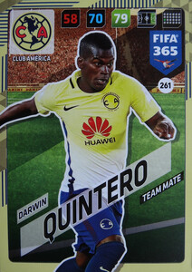 2018 FIFA 365 TEAM MATE Darwin Quintero #261
