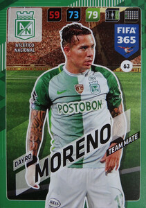 2018 FIFA 365 TEAM MATE Dayro Moreno #63
